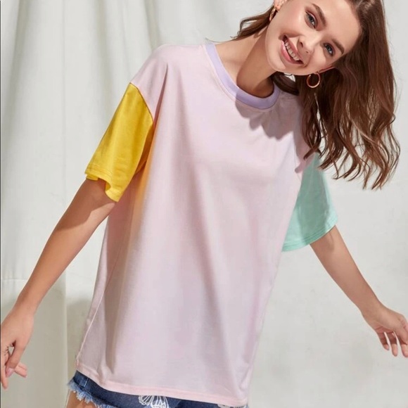 🔥2for$25🔥Oversized color block tee - Picture 4 of 7